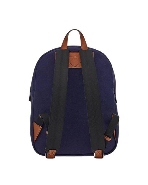 Ferragamo Blue 1927 Signature Logo Backpack for men