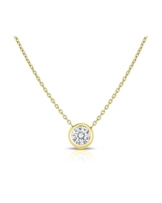 Roberto Coin Metallic Diamonds By The Inch 18K Solitaire Necklace for men