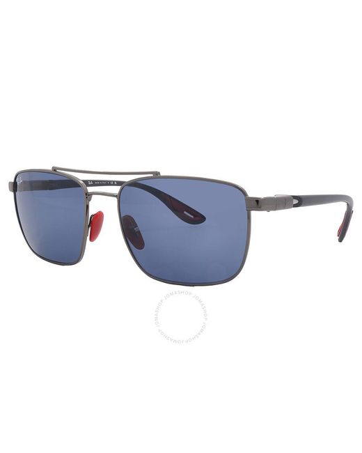 Ray-Ban Blue Scuderia Ferrari Dark Navigator Sunglasses Rb3715m F08580 58 for men
