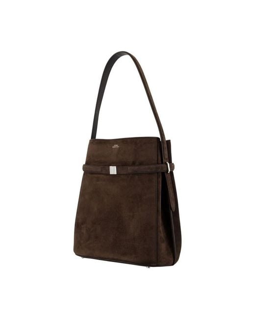 Totême  Brown Belted Calfskin Shoulder Bag