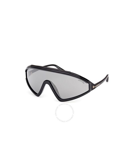 Tom Ford Black Lorna Smoke Mirror Shield Sunglasses Ft1121 01c 00 for men