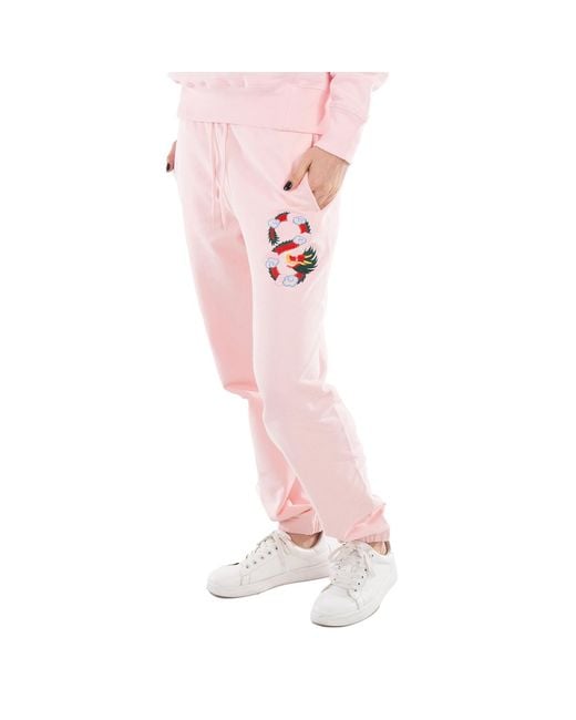 KENZO Pink Drawstring Embroidered Jogging Pants