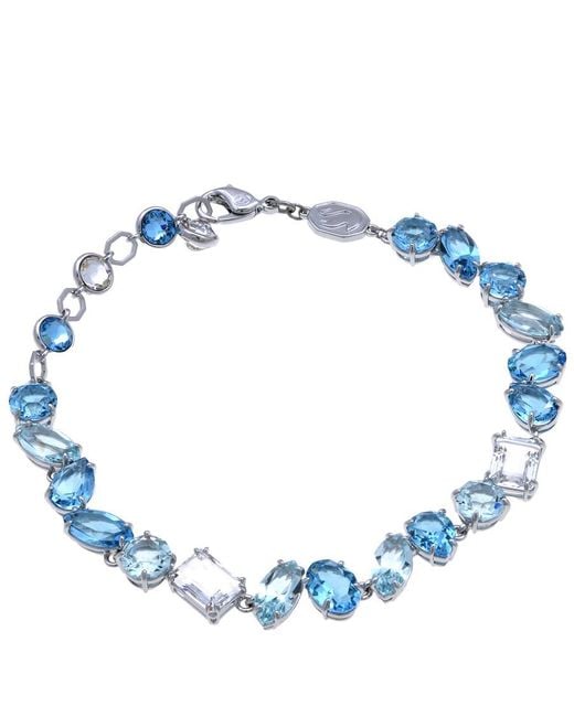 Swarovski Blue Gema Soft Bracelet Rhodium Shiny