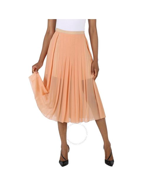 Chloé Pink Dusty Coral Pleated Midi Skirt