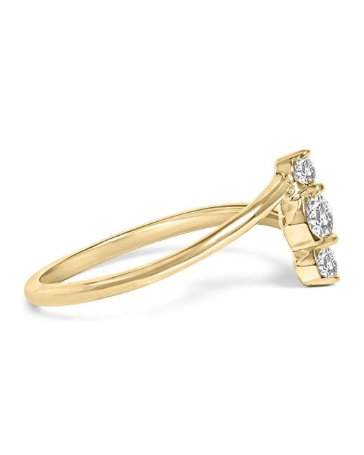 Haus of Brilliance Metallic 10K 1/4 Cttw Lab Grown Diamond Vertical Three Stone Ring