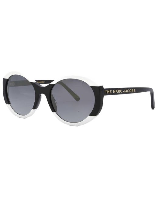 Marc Jacobs Black Grey Sf Gold Sp Round Sunglasses Marc 520/s 080s/fq 56