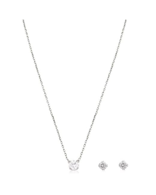 Swarovski Metallic Constella Pendant Necklace And Stud Earrings Set