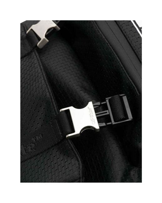 Off-White c/o Virgil Abloh Black Outdoor Hike Logo Backpack Bags Backpacks for men
