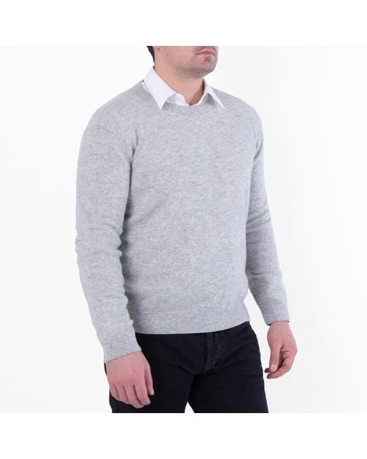 Saint Laurent Gray Pullover Boxy Cashmere Sweater for men