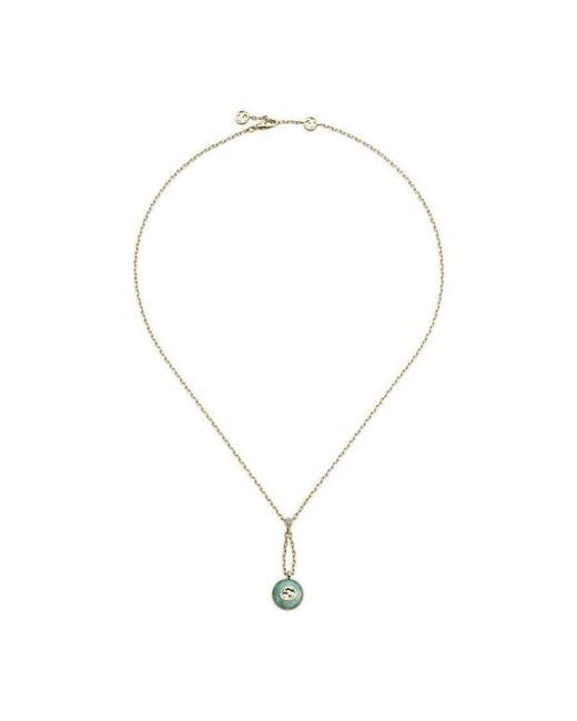 Gucci Metallic Interlocking 18K Pendant Necklace