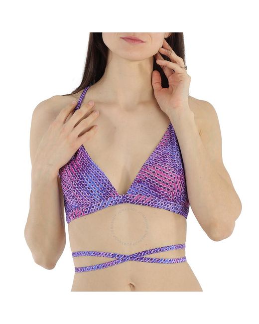 Isabel Marant Purple Solange Printed Bikini Top