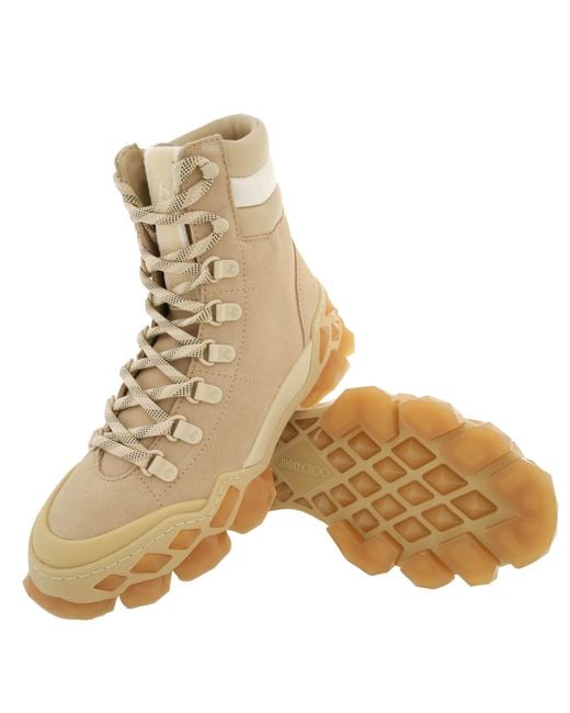 Jimmy Choo Natural Diamond X Hike M Barley Crosta Hiking Boots, Brand Size 35 Us Size 5