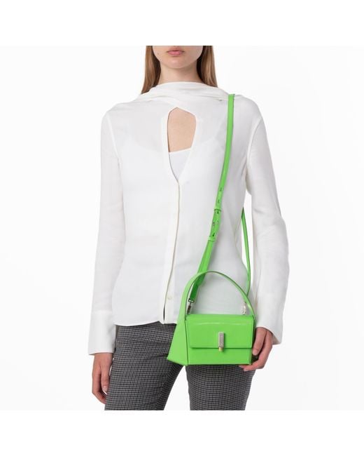 Ferragamo Green Geometric Leather Mini Bag