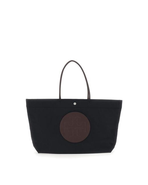 Tory Burch Black Ella Twist Tote Bag