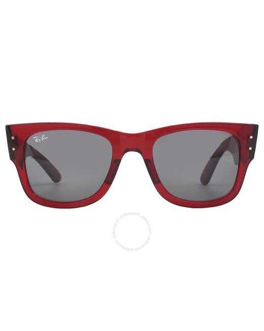 Ray-Ban Red Mega Wayfarer Bio Based Dark Grey Square Sunglasses Rb0840s 6679b1 51