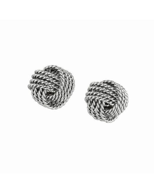 Tresorra Metallic Sterling Cable Love Knot Earrings
