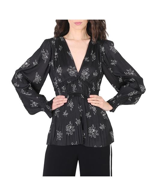 Polo Ralph Lauren Black Ladies Joclyn Pleated Blouse