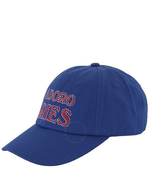 Aries Blue J'Adoro Cotton Twill Baseball Cap for men