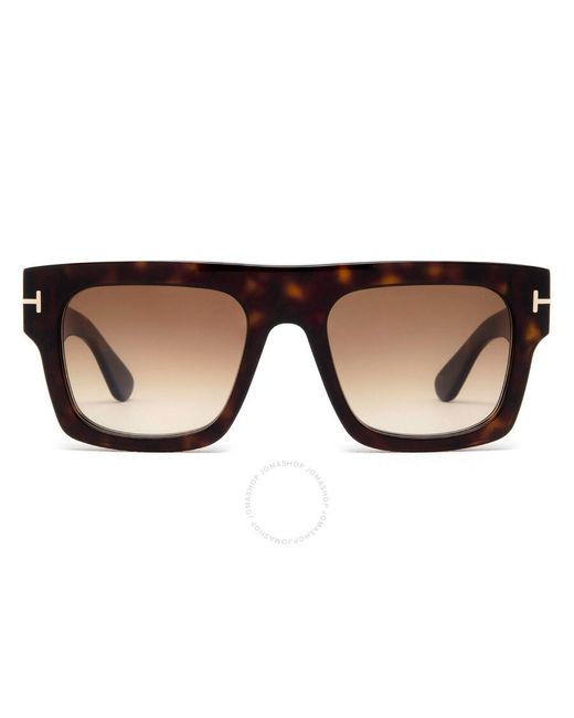 Tom Ford Fausto Gradient Brown Geometric Sunglasses Ft0711 52f 53 for men
