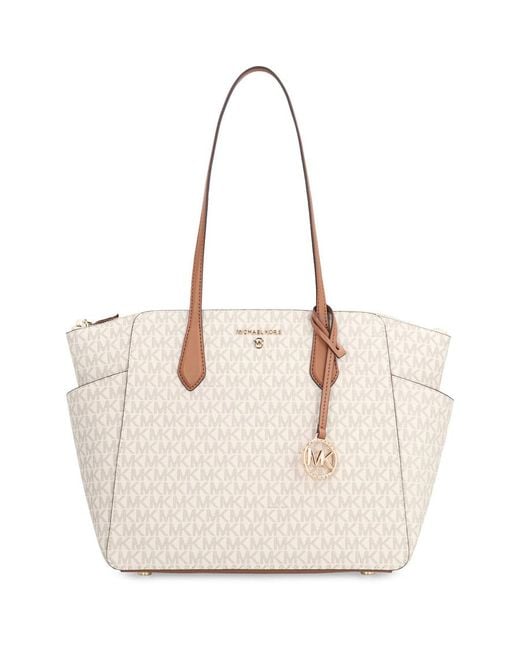 Michael Kors Natural Marilyn Medium Tote Bag With Logo