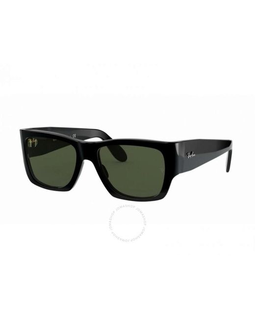 Ray-Ban Black Nomad Green Square Sunglasses Rb2187 901/31 54