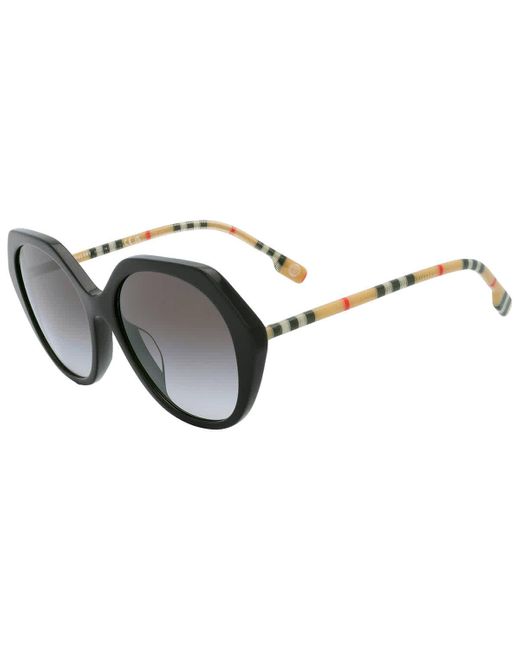 Burberry Black Vanessa Gradient Irregular Sunglasses Be4375f 38538g 57