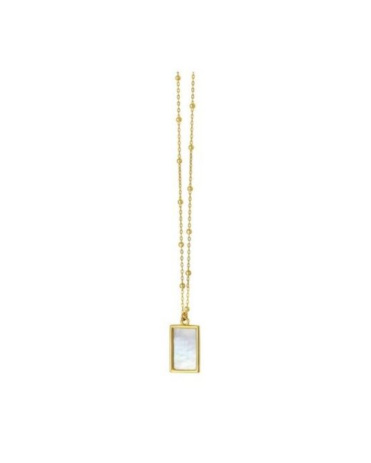 Tresorra Metallic 14K Mop Geometric Gem Rectangle Pendant Necklace