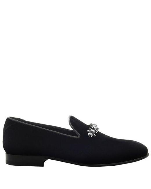 Jimmy Choo Blue Thame Crystal-Embellished Loafers, Brand Size 42 Us for men