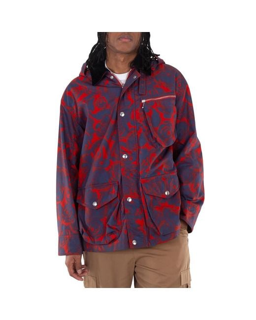 Burberry Red Pillar Rose Print Field Jacket for men
