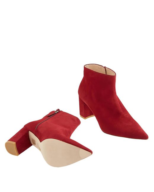 Stuart weitzman red suede best sale pumps