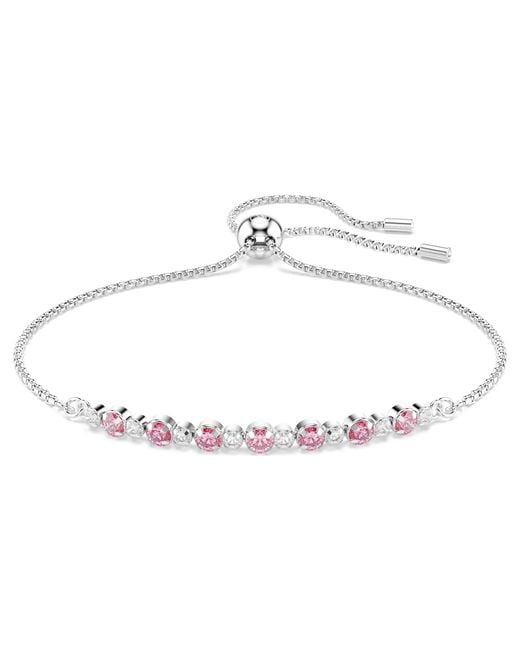 Swarovski Metallic Matrix Bracelet, Round Cut, Rhodium Plated