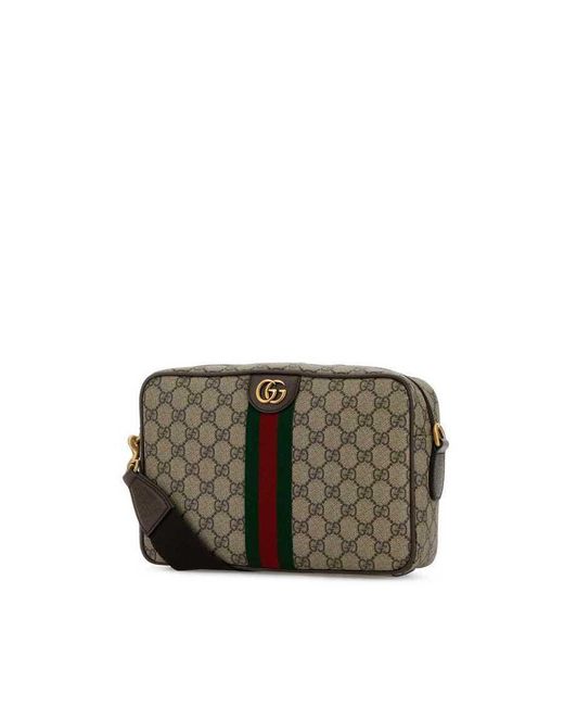 Gucci Green Printed Canvas Crossbody Bag Oldbenacvrvna T Polyurethane Polyamide Borse A Tracolla for men