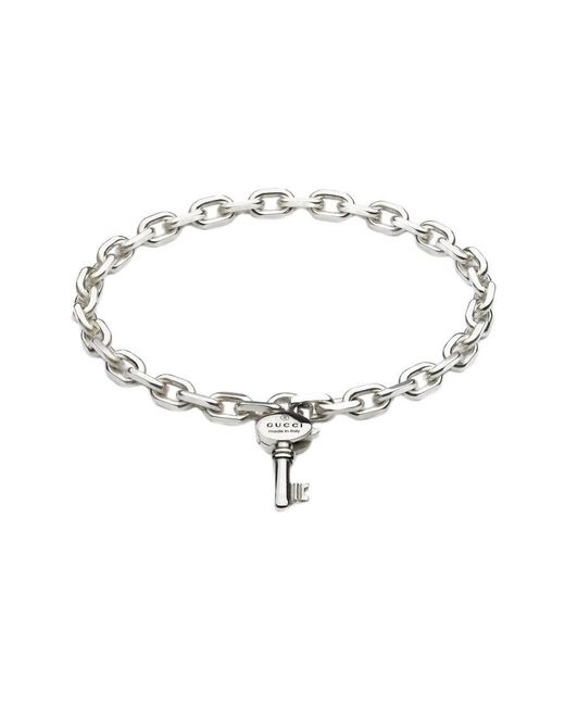 Gucci Metallic Trademark Sterling Bracelet Size 17
