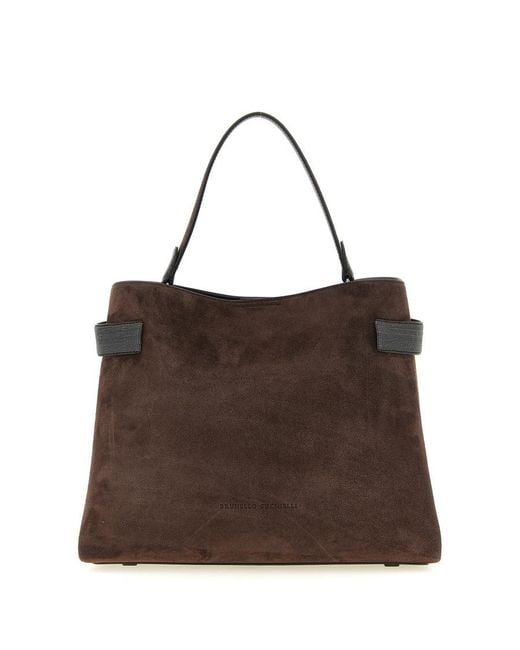 Brunello Cucinelli Brown Essence Shoulder Bag for men