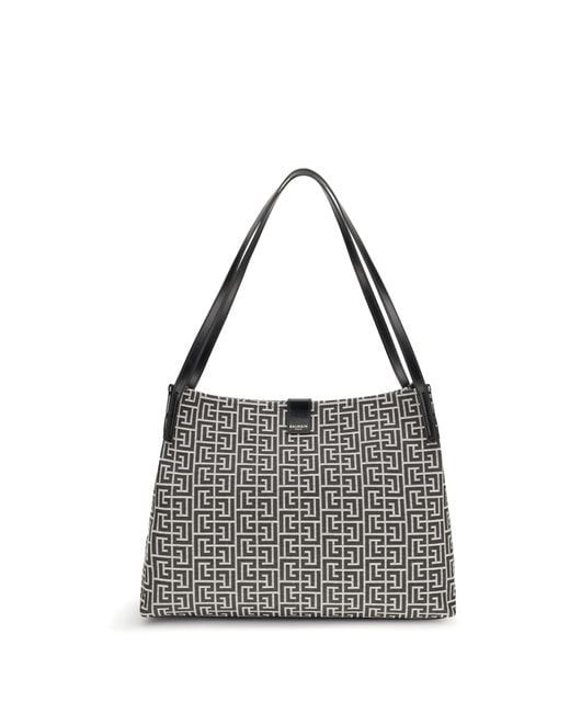 Balmain Black Medium Tote Bag for men