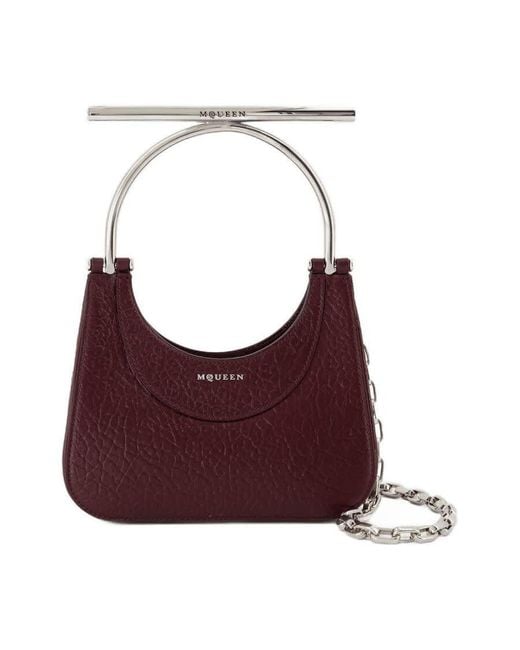 McQueen Purple Mini Cross Bar Shoulder Bag