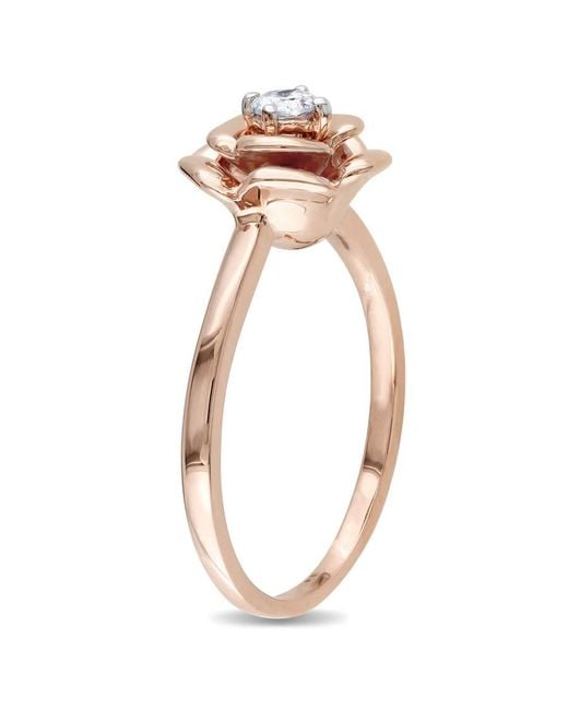 Amour Metallic 1/7 Ct Tw Diamond Rose Bud Ring
