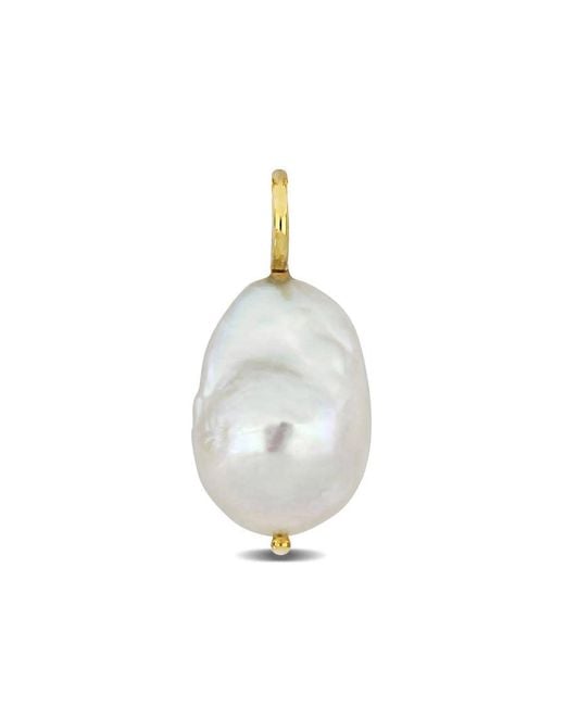 Amour Metallic 13-14Mm Cultured Freshwater Baroque Pearl Pendant