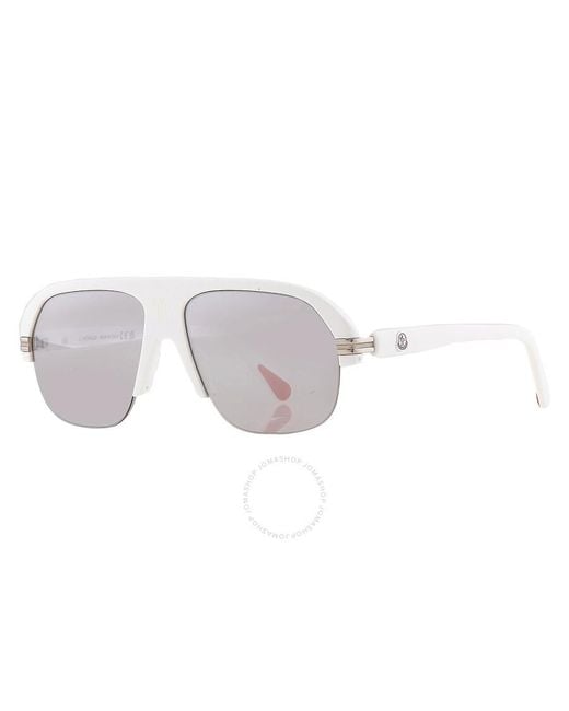 Moncler Gray Lodge Smoke Mirror Navigator Sunglasses Ml0267 21c 57 for men