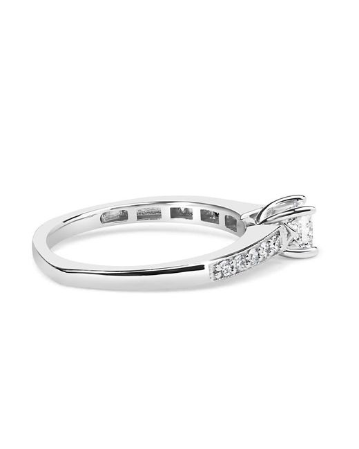 Haus of Brilliance Metallic 14K Diamond 1/2 Cttw Princess Cut Diamond Engagement Ring