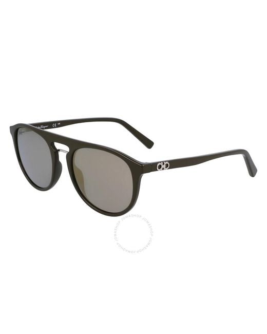 Ferragamo Black Grey Oval Sunglasses Sf1090s 324 54 for men