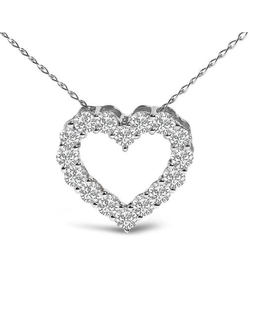 Haus of Brilliance Metallic 14K 1/2 Carat Lab Grown Diamond Heart Shape Pendant Necklace