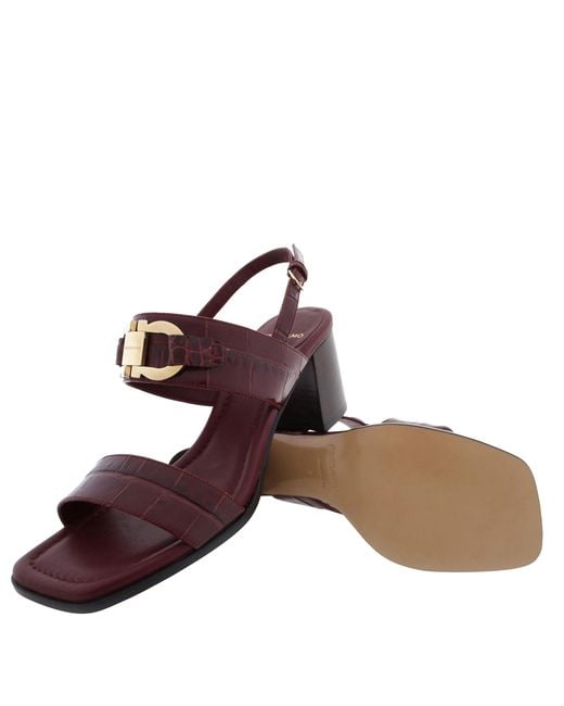 Ferragamo Brown Lou Gancini Ornament Sandals