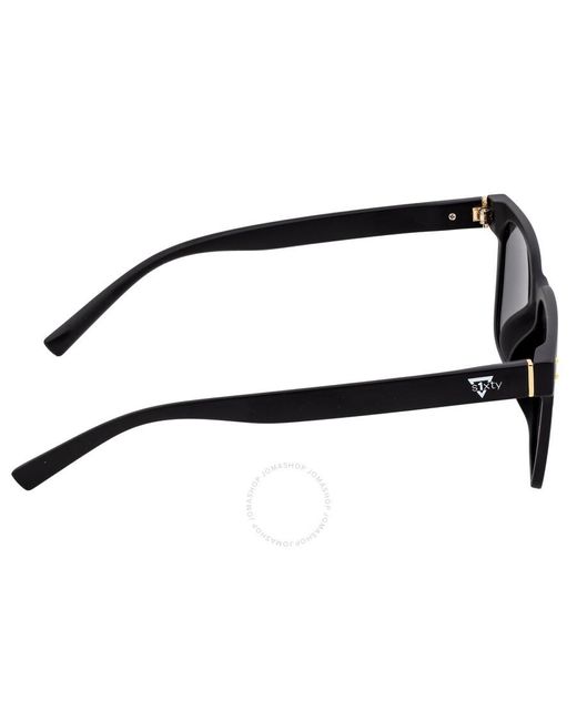 Sixty One Black Capri Mirror Coating Square Sunglasses