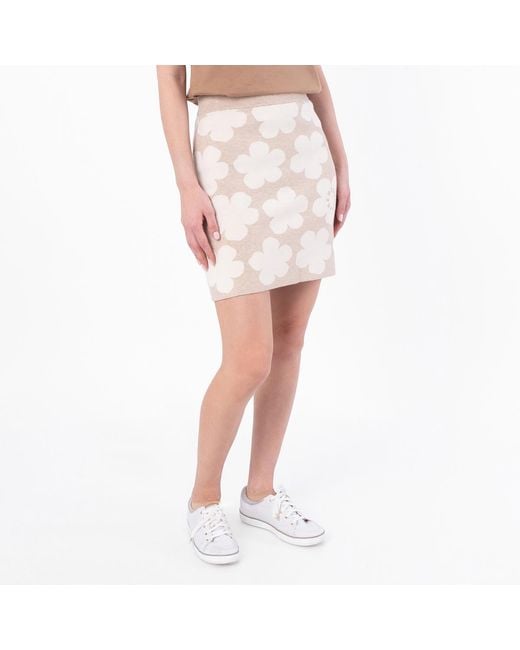 KENZO Pink Floral Detailed Knitted Mini Skirt