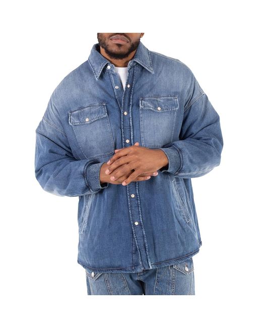 McQueen Blue Long Sleeve Denim Shirt, Brand Size 50 (Us for men