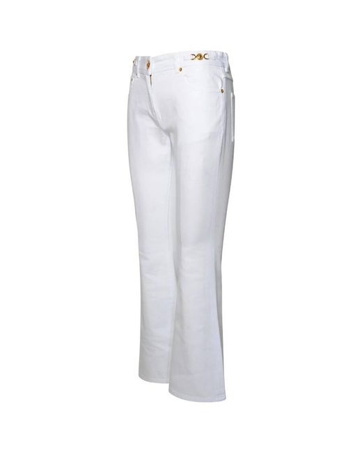 Versace White Cropped Flared Jeans