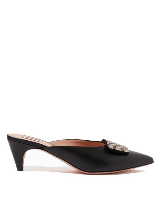 Bally Black Silvey 55 Pointed-Toe Leather Pumps, Brand Size 37 Us