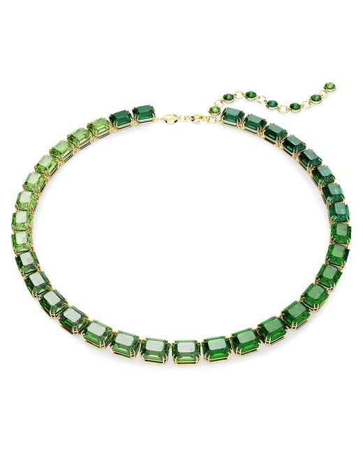 Swarovski Green Millenia-Plated Tennis Necklace