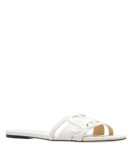 Jimmy Choo White Laran Nappa Leather Slides, Brand Size 34.5 Us